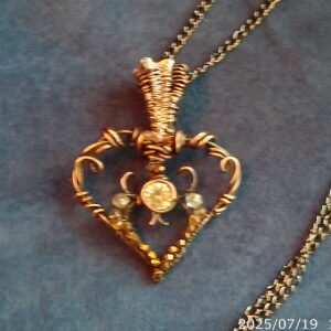Heart wire wrapped antique copper